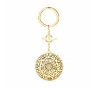 Sceau des 7 archanges Porte-clés Nœud celtique de sorcière Nudo De Bruja Saint Michel Porte-clés Talisman Bijoux Cadeau Wiccan (Or)