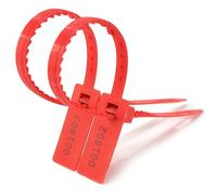 Sceau d'inviolabilité Étiquettes de sécurité numérotées attaches cadenas à traction serrée, longueur 337 mm 13.2"(Red,100pcs)