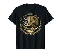 Sceau du Drapeau du Mexique dans des Teintes sépia dorées T-Shirt