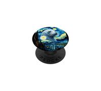 Sceau Nuit étoilée Van Gogh Peinture Mignon Lion de mer Amoureux PopSockets PopGrip Adhésif