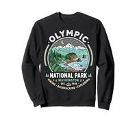 Sceau Vintage de la côte des Montagnes du Parc National Olympique de Washington Sweatshirt
