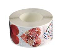 Sceaux de petite forme - Garnitures en papier adhésif rouge, ruban décoratif pour la Saint-Valentin | Décalcomanies artisanales polyvalentes pour enveloppes, cartes d'invitation, scrapbooking, cahiers