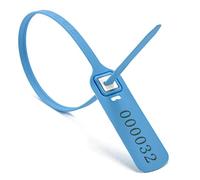 Sceaux inviolables en plastique, Attaches à tirer numérotées, verrouillage Clip en métal, 400mm, multicolores, paquets de 100 et 500 pièces(Light Blue,100pcs)