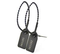 Sceaux inviolables en plastique, Attaches zippées autobloquantes numérotées en série, paquet multicolore de 100 pièces ou 500(Black,100pcs)