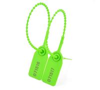 Sceaux inviolables en plastique, Attaches zippées autobloquantes numérotées en série, paquet multicolore de 100 pièces ou 500(Green,500pcs)