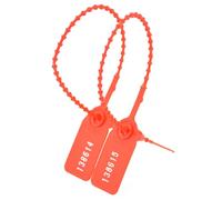 Sceaux inviolables en plastique, Attaches zippées autobloquantes numérotées en série, paquet multicolore de 100 pièces ou 500(Red,100pcs)