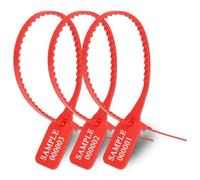 Sceaux inviolables en plastique, Joints à cravate numérotés multicolores, paquet de 100 ou 500 pièces(Red,500pcs)