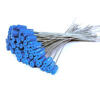 Sceaux inviolables en plastique, Le câble de sécurité rouge scelle le sceau d'étiquette inviolable camion en métal expédition autobloquante(Blue,500 PCS)