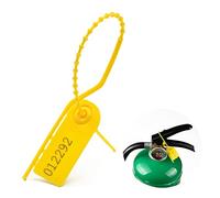 Sceaux inviolables en plastique, Sceaux de sécurité PCS, scellés à tirer, étiquettes détachables, attaches zippées numérotées, autobloquantes(Yellow,500 PCS)