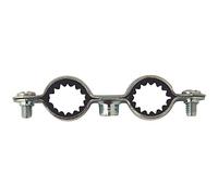 Scell-it Collier Double Isophonique Plomberie pour Tube Diam.14 Acier Zn- Embase M7X150