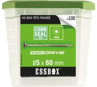 SCELL-IT, Vis ESSBOX à bois, Ø5 mm x 60 mm, Boite de 100, EX-1371141, des fixations durables et performantes pour tous vos projets en bois