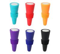 Scellant à vin pour bouteilles de vin, ornements de vin pour bouteilles de vin, bouchon de vin en silicone conique en acier inoxydable - Bouchon de bouteille multifonctionnel, scellant de vin