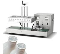 Scellant automatique de couvercle en aluminium à induction, 20 à 60 BPM pour bouteilles et conteneurs en plastique, hauteur et largeur réglables, refroidissement à l'air pour une production continue