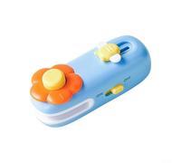 Scellant électrique USB pour le stockage des aliments - Conservateur de fraîcheur portable sans fil avec base à ventouse, construction en plastique et métal, bleu/rouge clair/vert (bleu)