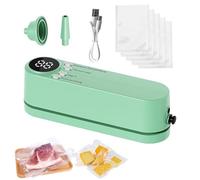 Scellant sous vide portable : conserve les grains en poudre et les légumes, style d'aspiration sans fil de 60 kPa, longueur 19 cm + construction de 160 g, batterie au lithium électrique de 10 W | pour