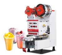 Scelleuse De Gobelets Automatique électrique, 600-800 Gobelets/h Machine Commerciale De Scellage De Bubble Tea Avec Panneau Lcd Pour Thé Au Lait, Jus white
