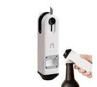 Scelleuse de sacs - rechargeable | Mini scelleuse - Machine à sceller sous vide portable - Dispositif de scellage magnétique 4 en 1 avec coupe-bouteille, torche pour collations de cuisine, blanc, prof