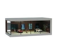 Scénarios de voiture à l'échelle 1/64 avec lumière LED et couvercle en acrylique, scènes, stationnement, diorama, boîte de rangement de garage