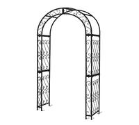 SCENDOR GARDEN Arche de Jardin 124 cm x 47 cm x 212 cm - Arche en Fer Noir Robuste - Grille en Fonte pour diverses Plantes grimpantes - Arche de Jardin en Plein air pour cérémonie de Mariage
