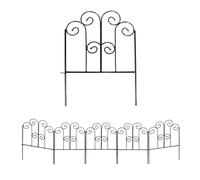 SCENDOR GARDEN Clôture de Jardin en Fer Décorative 43 cm x 1.5 m, Lot de 5 Panneaux de Clôture en Métal Résistant à la Rouille pour Parterres de Fleurs, Potagers et Aménagements Paysagers