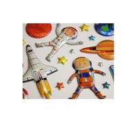 Scène à décorer pour enfants - Explorons l'espace ! - Stickers Puffies