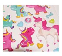 Scène à décorer pour enfants - Licornes - Stickers Puffies - Global Gift Multicolore G