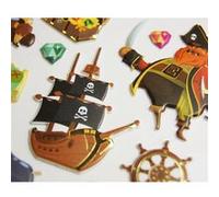 Scène à décorer pour enfants - Pirates - Stickers Puffies - Global Gift Multicolore G