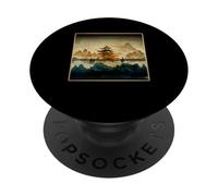 Scène A Peinture de Paysage de Style Chinois avec Sky Mountain PopSockets PopGrip Adhésif