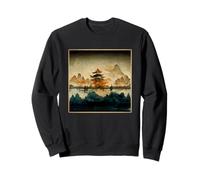 Scène A Peinture de Paysage de Style Chinois avec Sky Mountain Sweatshirt