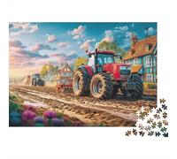 Scène Agricole avec Tracteur Puzzle pour Tout Le Monde - 500 Piece Rural Countryside Style Décoration Maison, Casse-tête Apaisant & Qualité Supérieure (500pcs (52x38cm))