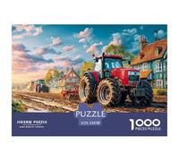 Scène agricole de tracteurs 1000 Pièces Puzzle Adultes Puzzles Rural Countryside Style Divertissement Créatif Enfants Cadeaux Classiques pour Créatif 52x38cm/1000pcs