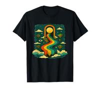 Scène Artistique vibrante surréaliste Rainbow Path Cosmic Dreamscape T-Shirt