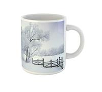 Scène Bleue Conte D'Hiver Météo Paysage Enneigé Froid Tasse À Café Céramique Mug Durable Tasse À Thé Cadeaux Amusants Pour Pâques Noël Bureau 330Ml