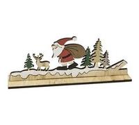 scène bois père noël forët neige 20x8x4cm rouge - hobi dek0591rou Gris G