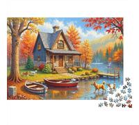 Scène Chalet d'automne 1000 Pièces Puzzles pour Adultes, Un Jeu De Dexérité Très Difficile Puzzle Éducatif avec des Défis 38x26cm/1000pcs