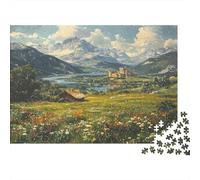 Scène château Montagne Puzzle 1000 Pièces Adulte avec Emboîtement Parfait, Puzzle Complexe Puzzle De Développement Cognitif pour Une Activité Intergénérationnelle, Passion Na