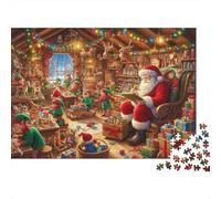 Scène d'atelier de Père Noël 1000 Pièce Papier Écologique Puzzle Classique Collecteurs Jeu Stimulant Décompression Cadeaux 38x26cm/1000pcs