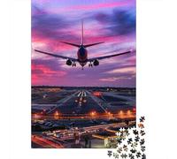 Scène d'atterrissage d'avion Puzzle Classique 1000 Pièces, Papier Premium, Hobbyistes W nd & Adultes, Décoration Intérieure, Cadeau Femmes, Décoration Fête 52x38cm/1000pcs