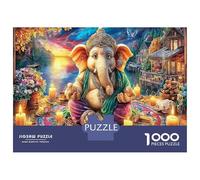 Scène d'autel de Ganesha Puzzle 1000 Pièces en Carton Village au Bord de la rivière pour Grands-Parents Amélioration De La Mémoire Activité Intérieure Qualité Premium 52x38cm/1000pcs