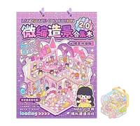 Scène d'autocollants | Fournitures d'artisanat amusantes de dessin animé - Autocollants 3D miniatures pour , scrapbooking, cahier, journal, projets artistiques, maison, école, salle de classe