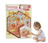 Scène d'autocollants miniatures, créez vos propres autocollants de maison | Décalcomanies de petite maison à effet - Autocollants de scène de cabine, autocollants de compte à main, autocollants d'a