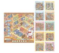 Scène d'autocollants pour - Ensemble d'art esthétique, pochette de jeu décorative miniature, collection d'artisanat d'intérieur imaginative | Divertissement amusant sans écran, papeterie