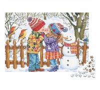 Scène de Baiser d'hiver Puzzle 1000 Pièces Adultes intéressant Puzzles 1000 Pièce Jeux D'adresse Décor À La Maison 52x38cm/1000pcs