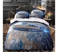 Scène de bataille spatiale Parure de Lit Microfibre résistante 3D Effet Douce guerre spatiale de science-fiction Housse de Couette Fermeture Éclair Hypoallergique Respirante for Ado King（220x240cm）