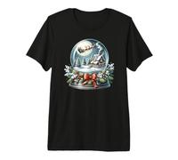 Scène de Boule à Neige Confortable avec traîneau du Père Noël T-Shirt Haut de Gamme