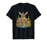 Scène de Campagne avec Moulin à Vent fantaisiste T-Shirt