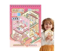 Scène de Chambre avec Autocollants | Stickers Scène 3D | Décalcomanies Miniatures et Rubans Fournitures pour Bricolage, Jouets, Jeux, École, Voyage, Carnet, Camping pour Adultes