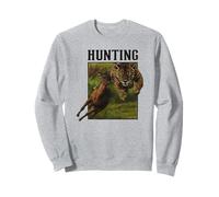 Scène de chasse au léopard dans l'art de la jungle, chats d'amour Sweatshirt