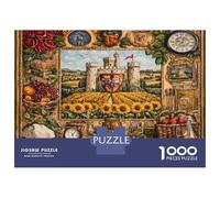 Scène de château Italien 1000 Pièces Coffret Puzzle Puzzle Premium Carton Solide - DIY Familial Trop Amusant, Belle Déco, Cadeau D’Anniversaire pour Adultes Et Enfants 70x50cm/1000pcs