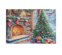 Scène de cheminée de Noël 300 Pièces Puzzle Collectionneur en Carton Haute Qualité Haute Difficulté Décoration Murale Oeuvre d'art Cadeau Noël Premium 300 PCS